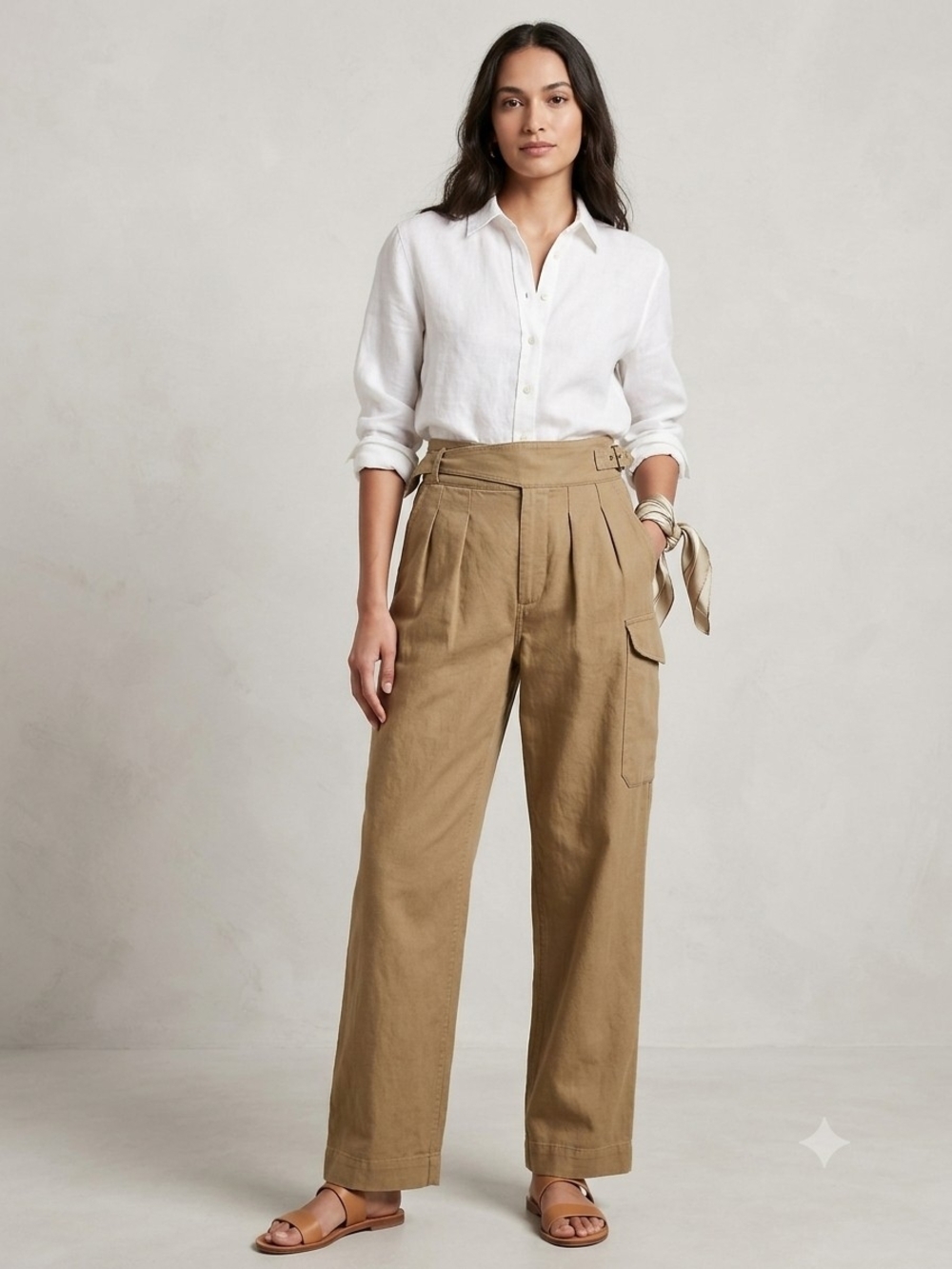 Banana Republic Heritage Explorer Cotton Linen Cargo Khaki Pants